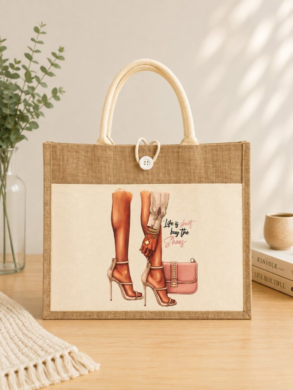 “Life Is Short, Buy the Shoes” Tote Bag